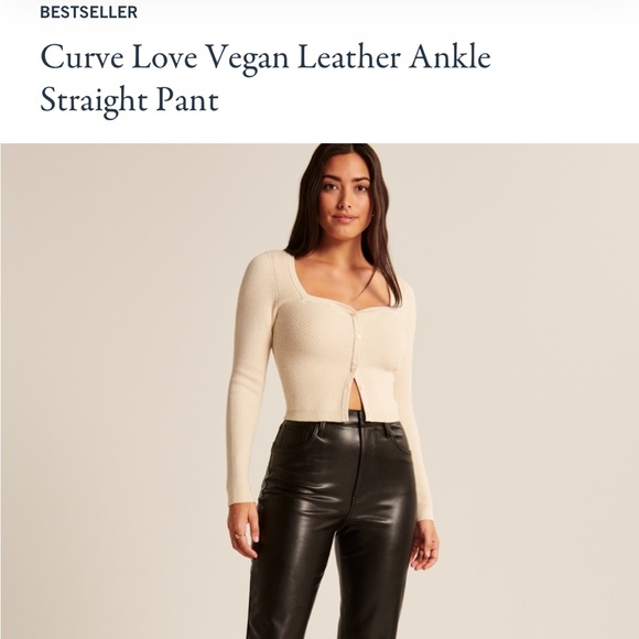Curve Love Vegan Leather Ankle Straight Pant - Picture 2 of 6